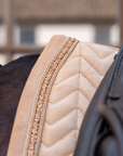 Kentucky Horsewear Saddle Pad Velvet Mini Pearls Dressage, Beige