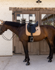 Kentucky Horsewear Saddle Pad Velvet Mini Pearls Dressage, Beige