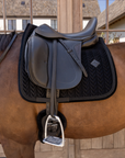 Kentucky Horsewear Saddle Pad Velvet Mini Pearls Dressage, Black