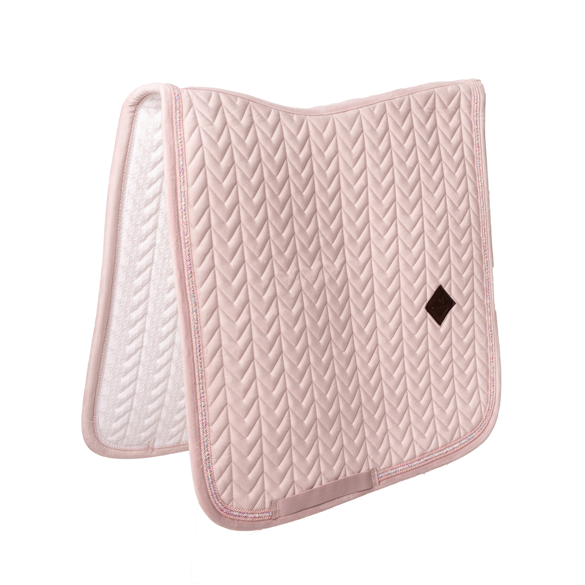 Kentucky Horsewear Saddle Pad Velvet Mini Pearls Dressage, Old Rose