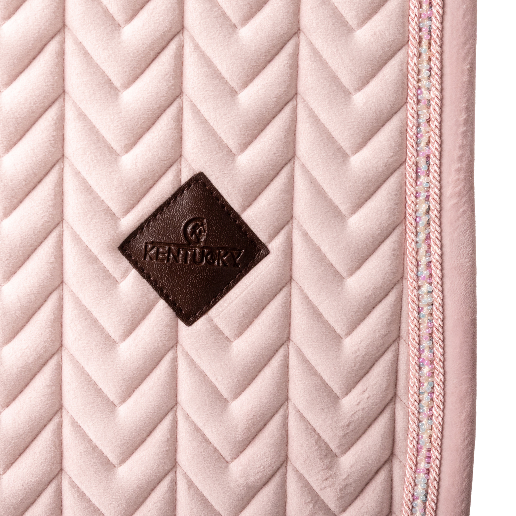 Kentucky Horsewear Saddle Pad Velvet Mini Pearls Dressage, Old Rose