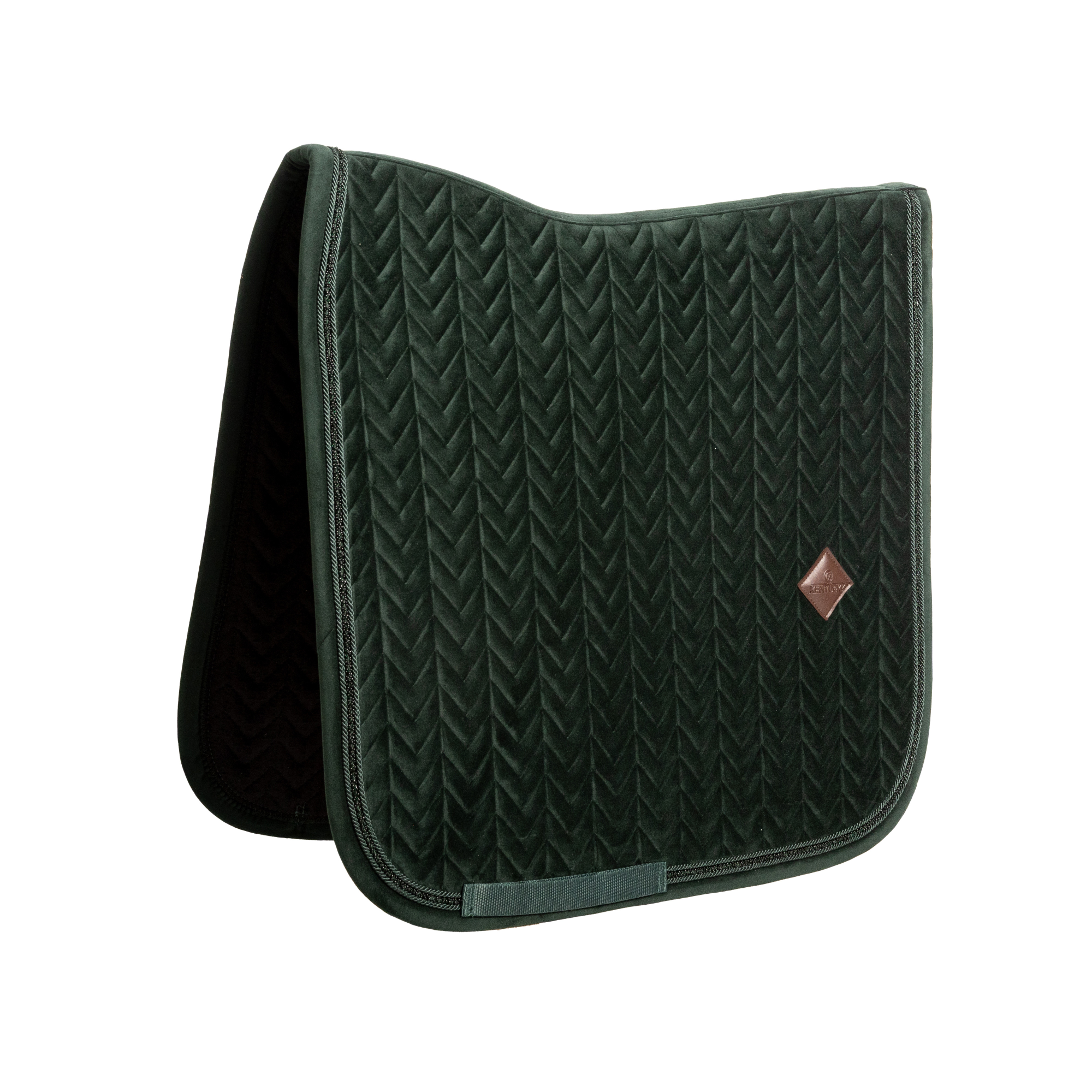 Kentucky Horsewear Saddle Pad Velvet Mini Pearls Dressage, Pine Green