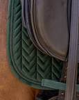 Kentucky Horsewear Saddle Pad Velvet Mini Pearls Dressage, Pine Green