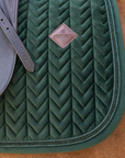 Kentucky Horsewear Saddle Pad Velvet Mini Pearls Dressage, Pine Green