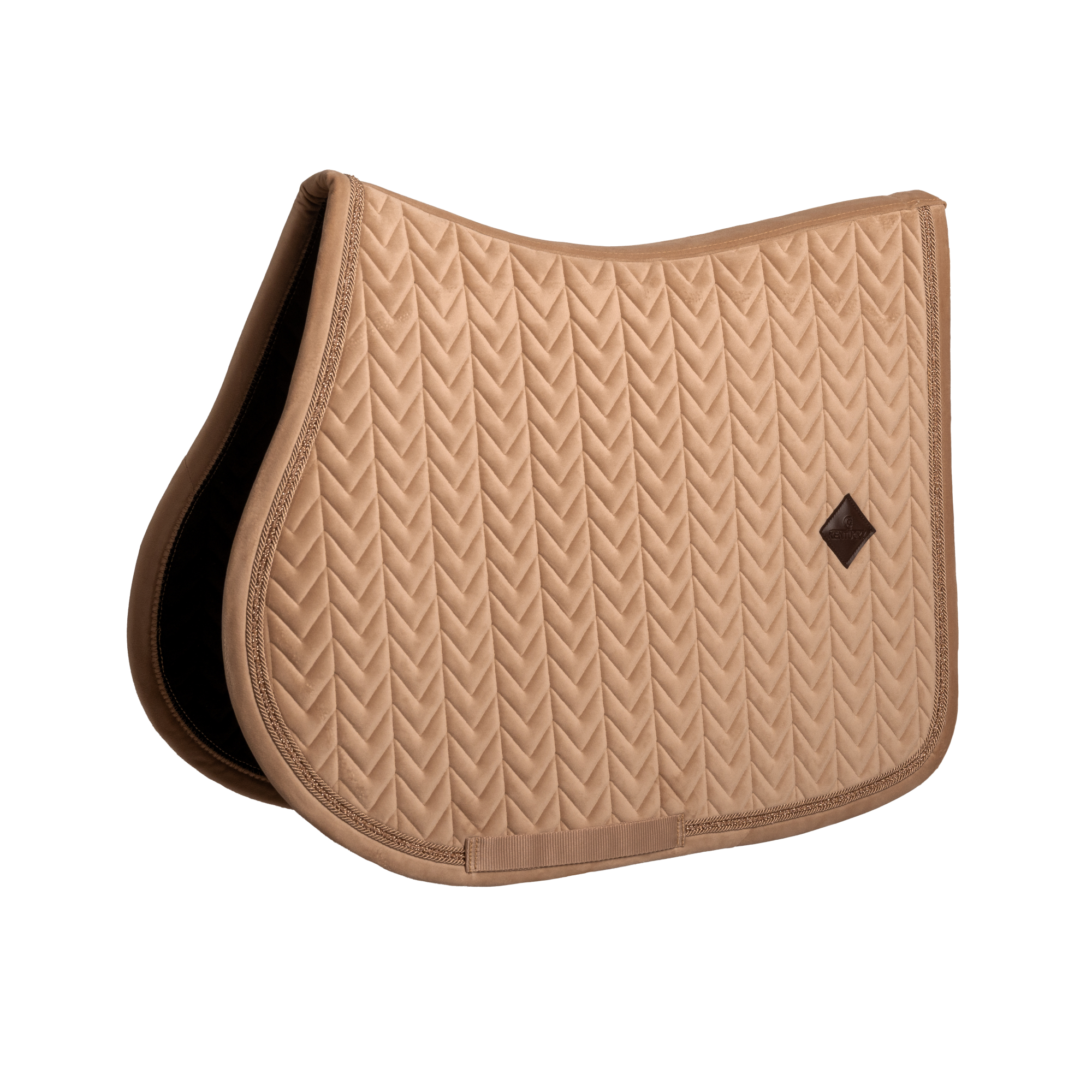 Kentucky Horsewear Saddle Pad Velvet Mini Pearls Jumping, Beige