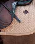 Kentucky Horsewear Saddle Pad Velvet Mini Pearls Jumping, Beige
