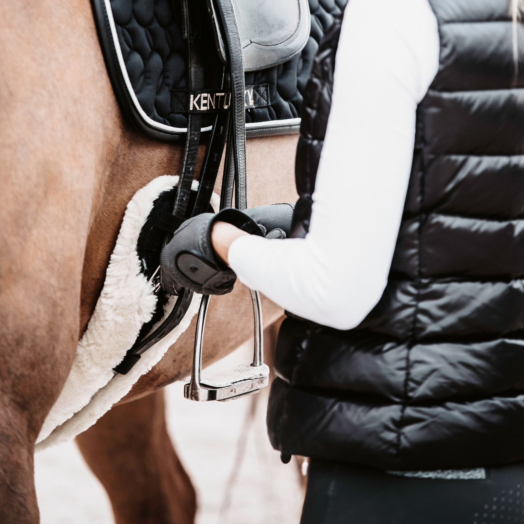 Kentucky Horsewear Sheepskin Short Girth, Black