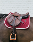 Kentucky Horsewear Show Jumping Saddle Pad with Plaited Cord, Bordeaux