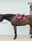 Kentucky Horsewear Show Jumping Saddle Pad with Plaited Cord, Bordeaux
