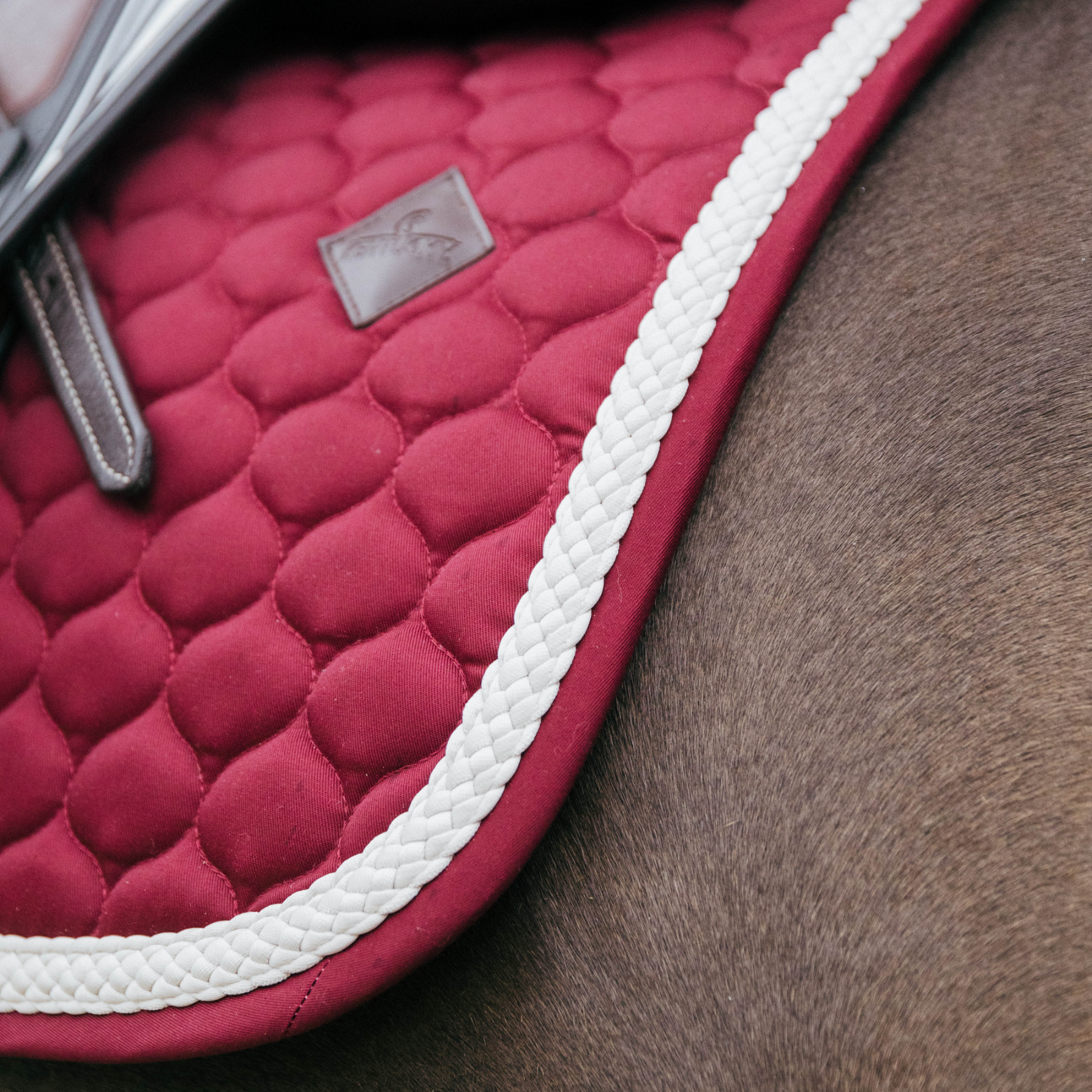 Kentucky Horsewear Show Jumping Saddle Pad with Plaited Cord, Bordeaux