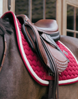 Kentucky Horsewear Show Jumping Saddle Pad with Plaited Cord, Bordeaux
