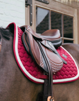 Kentucky Horsewear Show Jumping Saddle Pad with Plaited Cord, Bordeaux