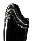 Kingsley Riding Boot Dressage Capri, Polished Black w/Crystals 38 MC M