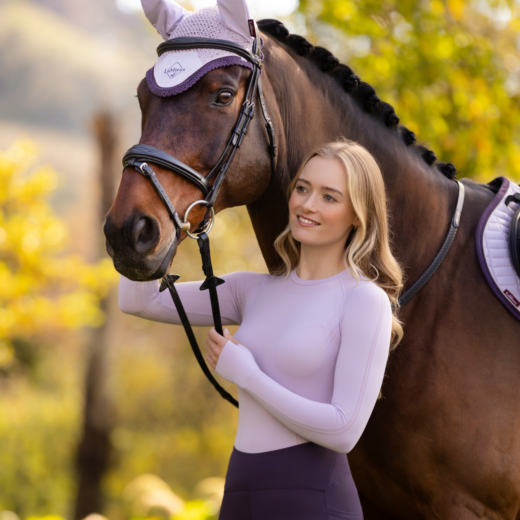 LeMieux Britney Seamless Long Sleeve Training Shirt, Lilac