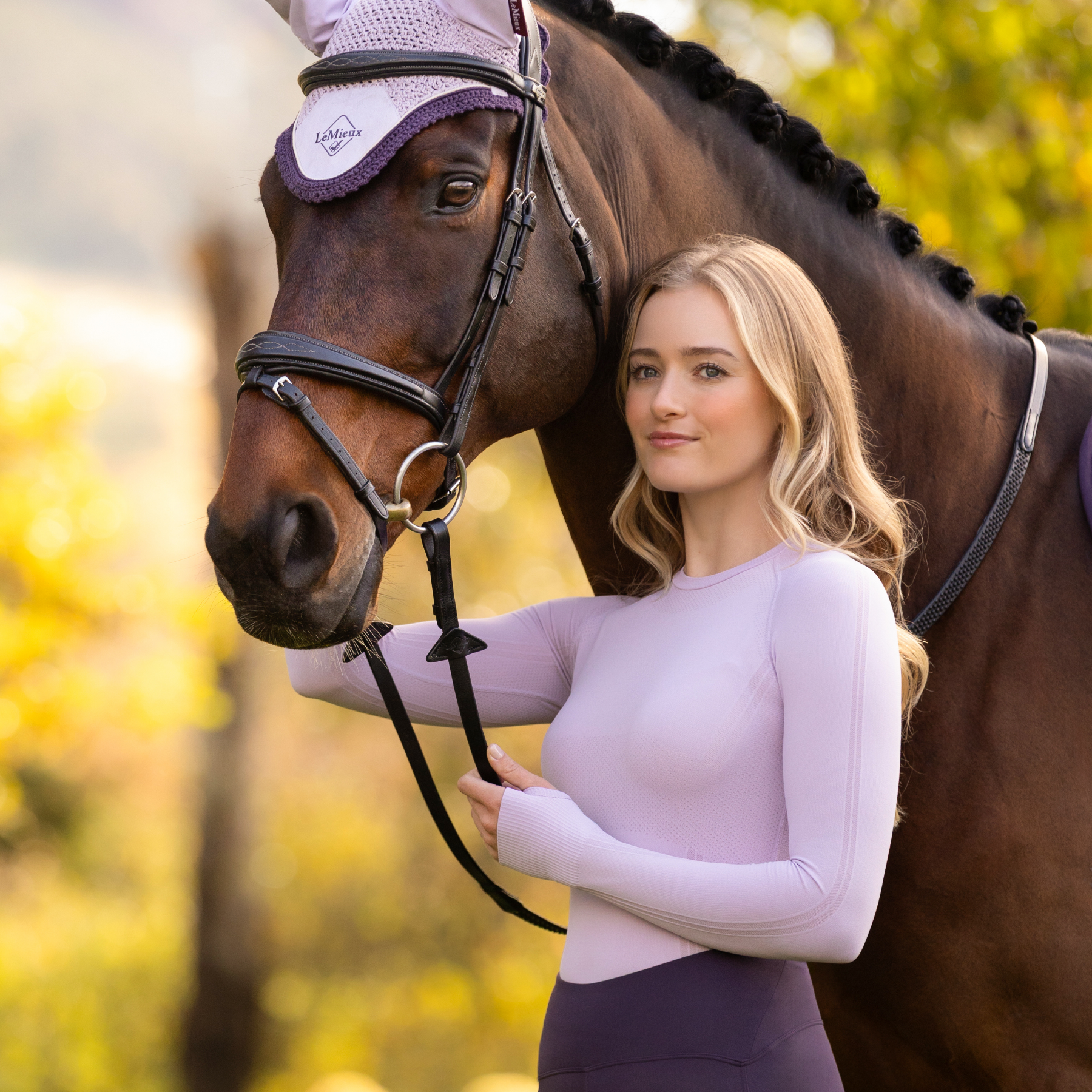 LeMieux Britney Seamless Long Sleeve Training Shirt, Lilac