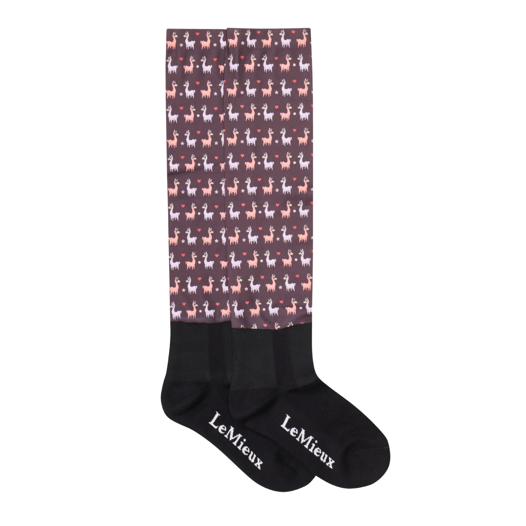 LeMieux Footsie Socks Llamas, Damson