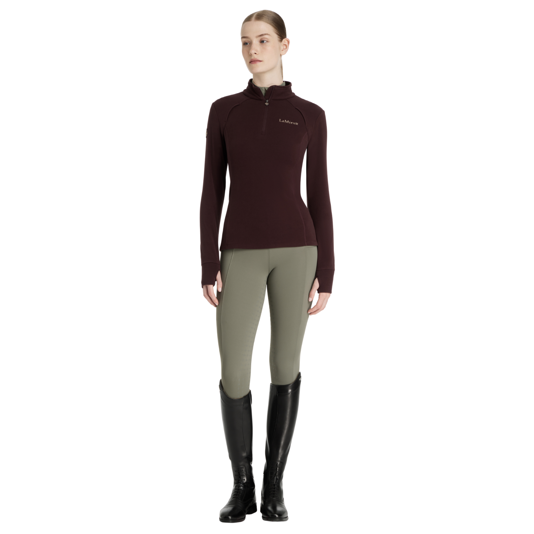 LeMieux Frances Ladies Quarter Zip Fleece, Damson