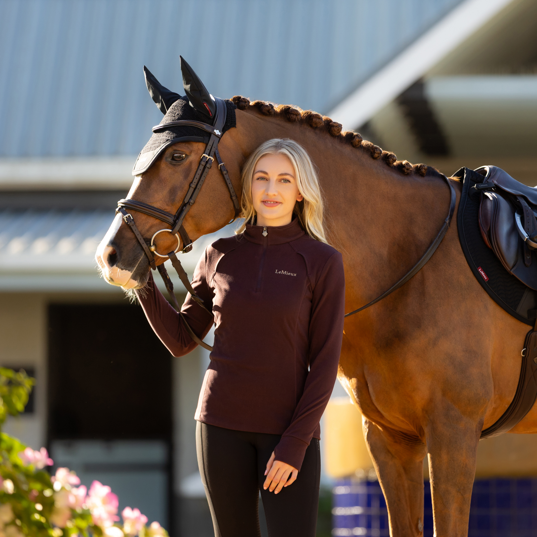 LeMieux Frances Ladies Quarter Zip Fleece, Damson