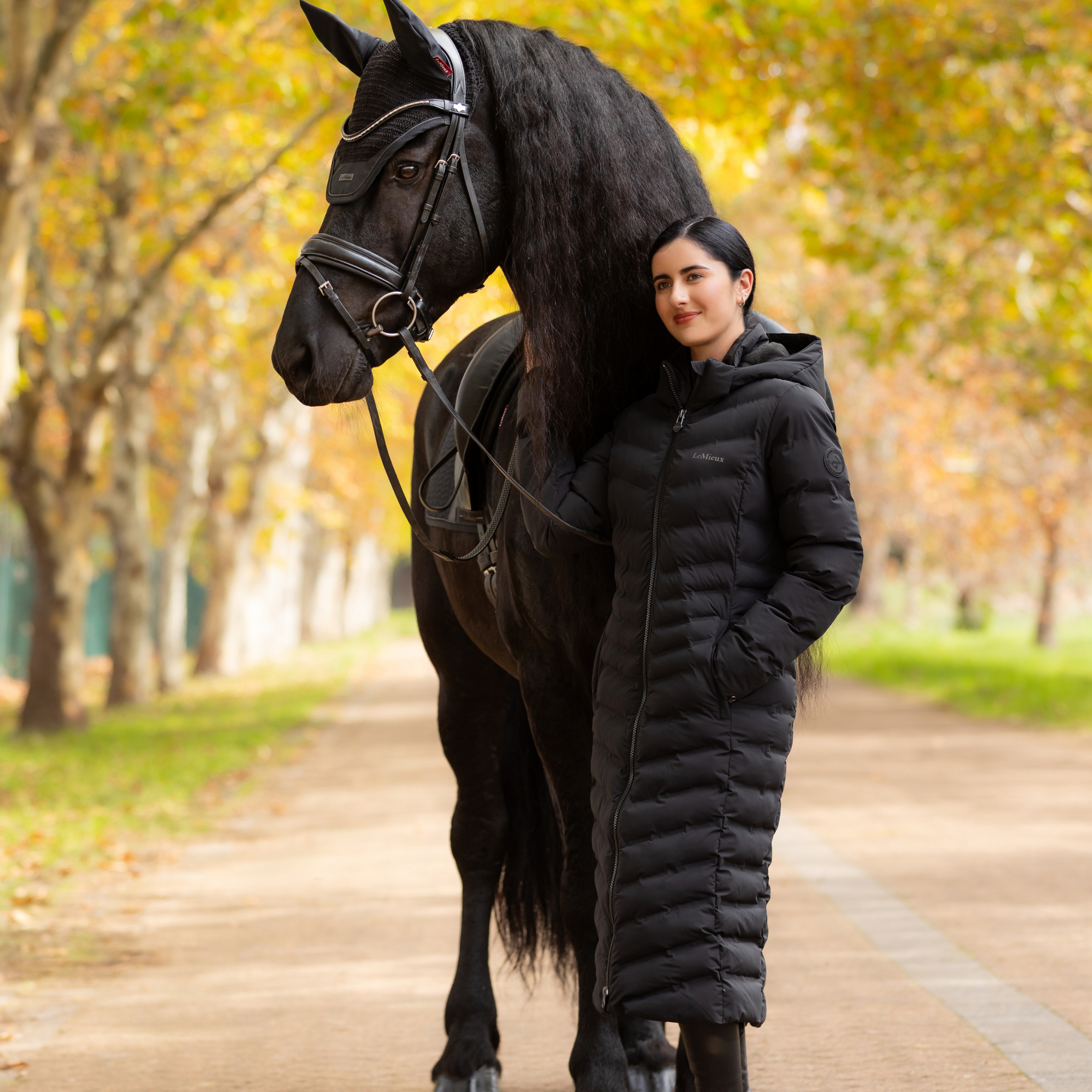 LeMieux Hayley Water Resistant Longline Puffer Coat, Black