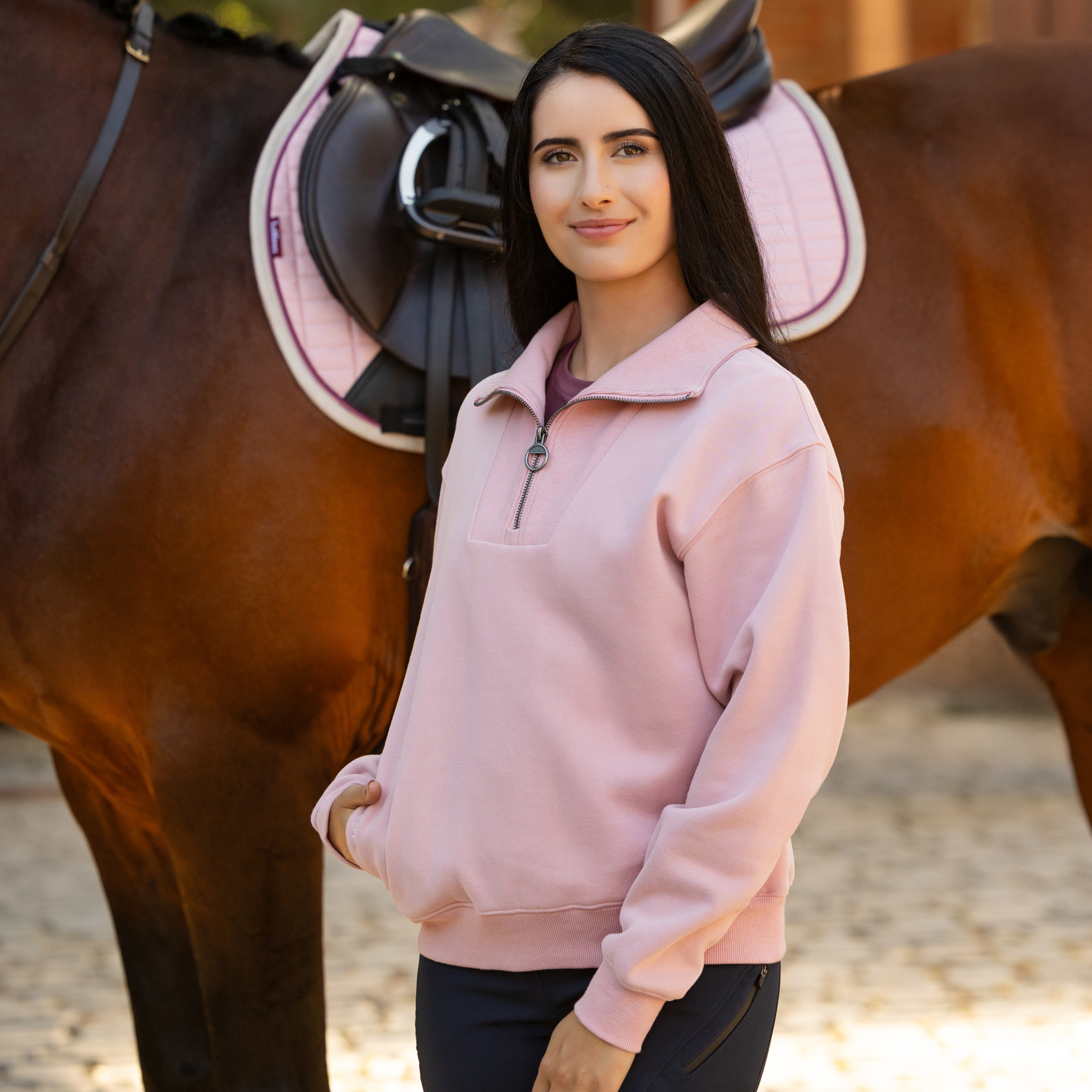 LeMieux Keira Quarter Neck Sweatshirt, Blossom