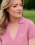 LeMieux Serena Ladies Short Sleeve Sports Polo, Peony