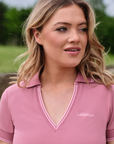 LeMieux Serena Ladies Short Sleeve Sports Polo, Peony