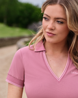 LeMieux Serena Ladies Short Sleeve Sports Polo, Peony