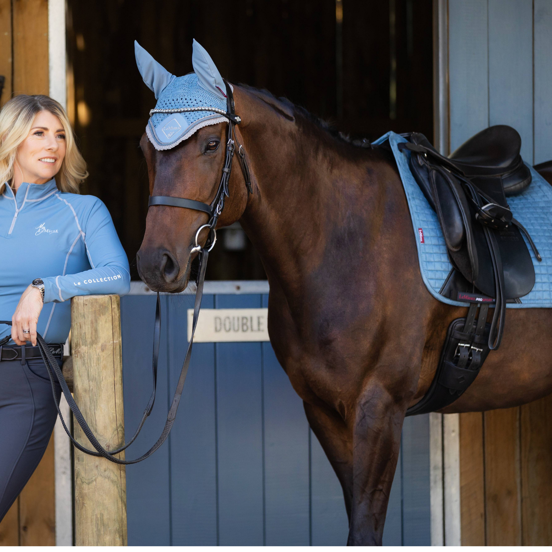 LeMieux Suede Dressage Saddle Pad, Ice Blue