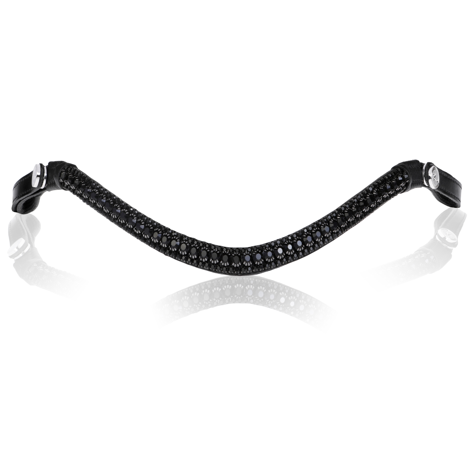 Lumiere Equestrian Black Solitaire Crystal Browband, Black