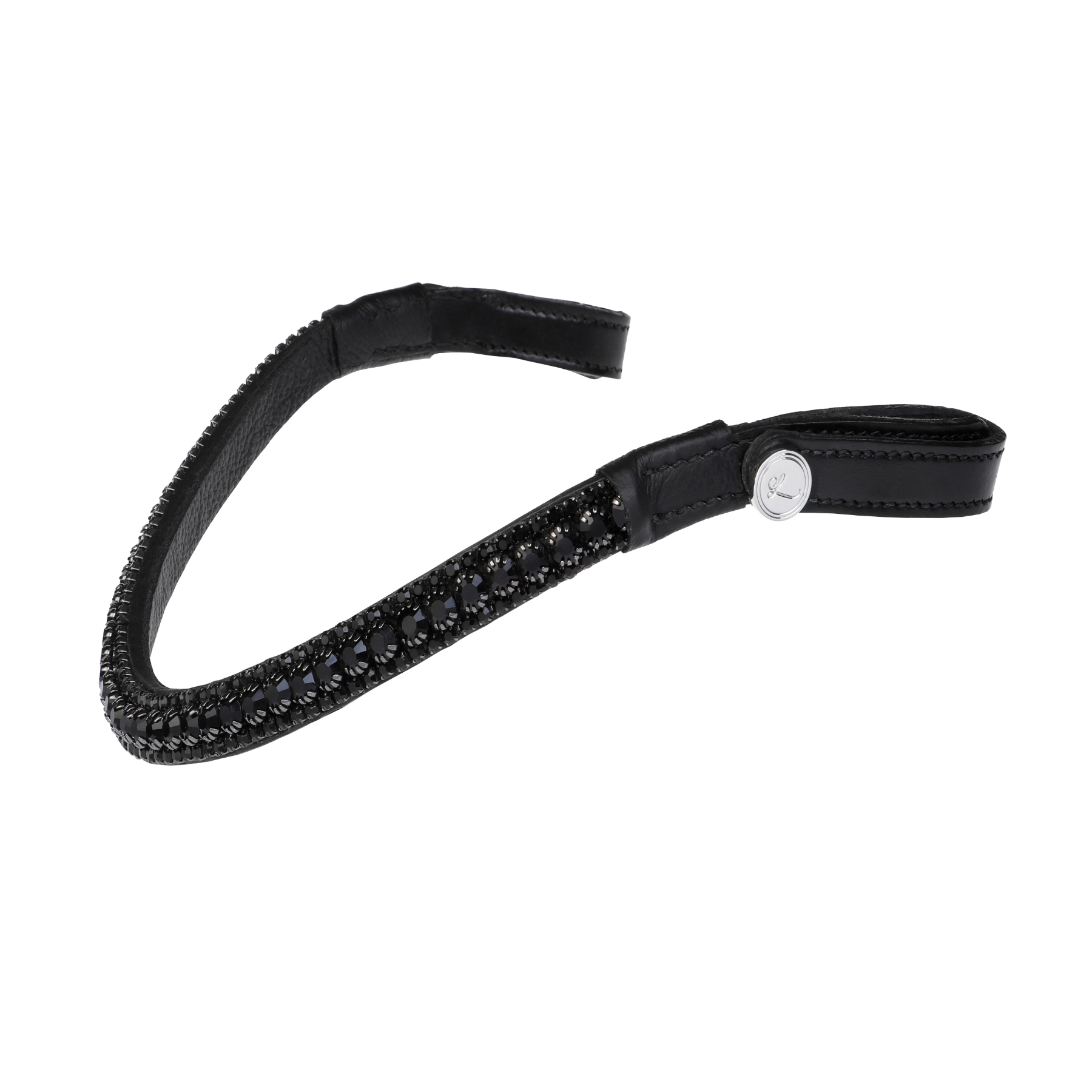 Lumiere Equestrian Black Solitaire Crystal Browband, Black