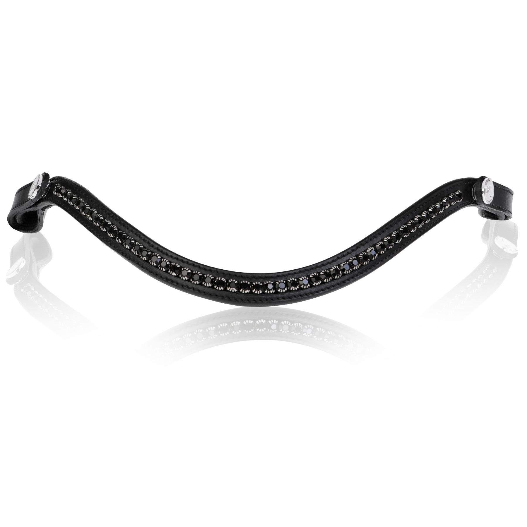 Lumiere Equestrian Black Swarovski Browband, Black