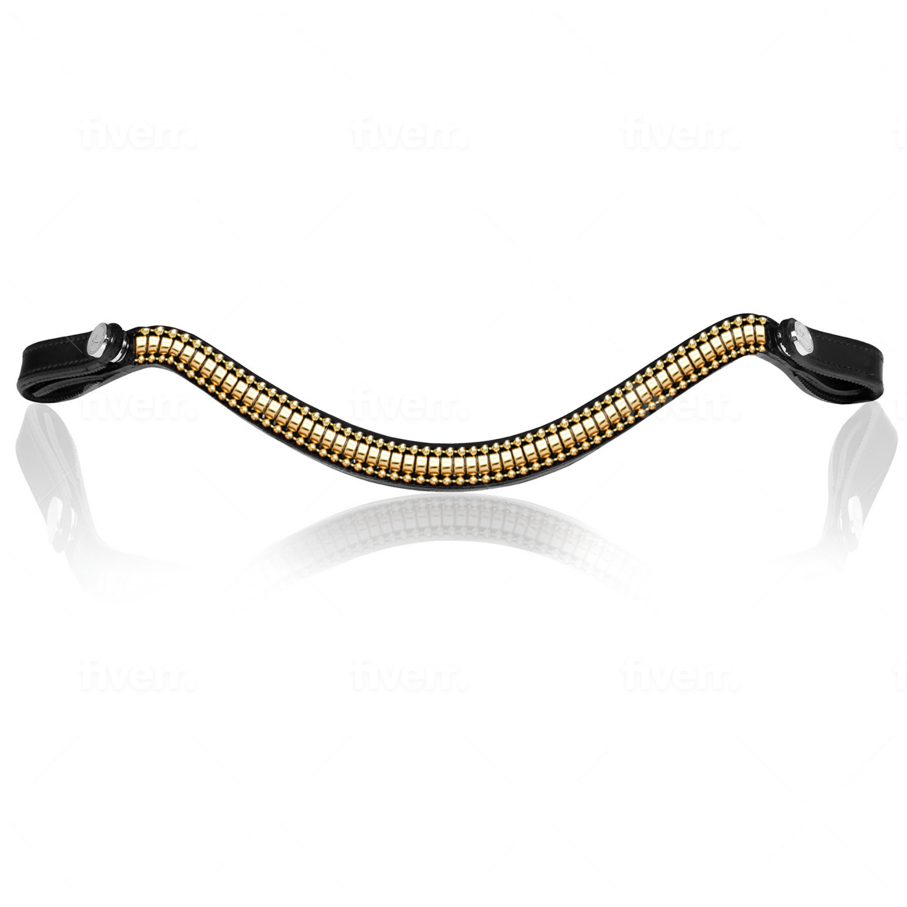 Lumiere Equestrian Delta Browband, Black/Gold
