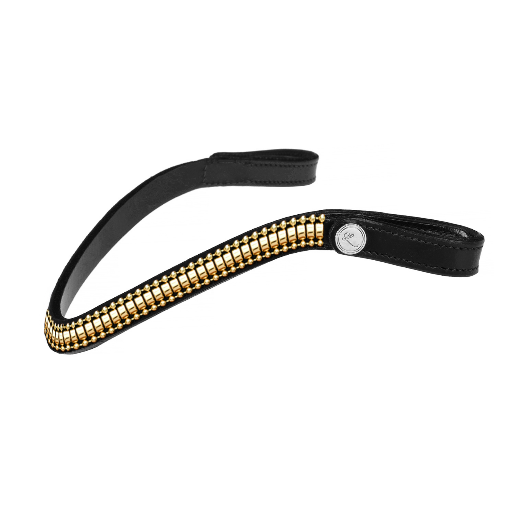 Lumiere Equestrian Delta Browband, Black/Gold
