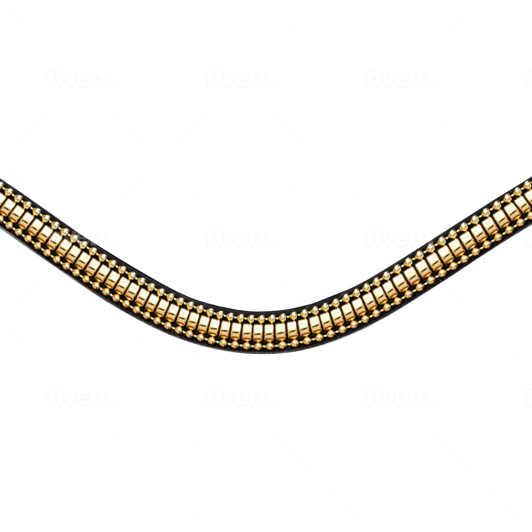 Lumiere Equestrian Delta Browband, Black/Gold