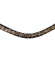 Lumiere Margaux Crystal Browband, Brown Leather
