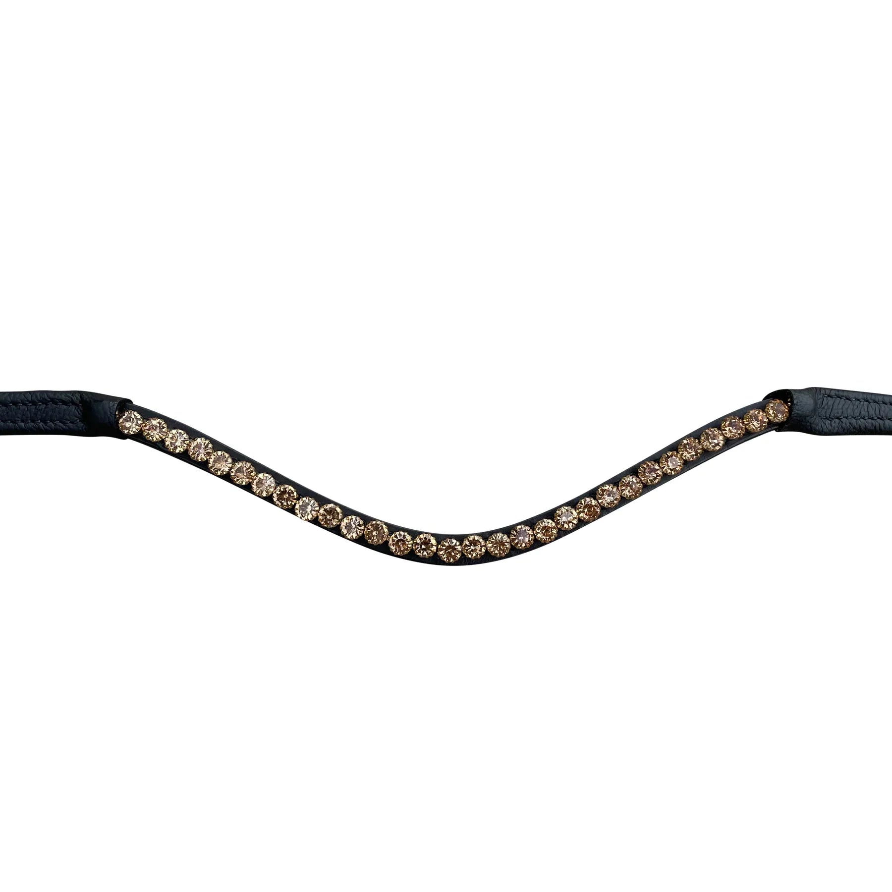 Lumiere Margaux Crystal Browband, Brown Leather