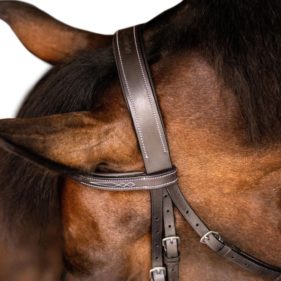 Lumiere Equestrian NOUVELLE Hunter Bridle, Dark Brown with Reins