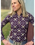Arista Equestrian Ladies Luxe Quarter Zip Long Sleeve Training Shirt, Wine