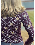Arista Equestrian Ladies Luxe Quarter Zip Long Sleeve Training Shirt, Wine