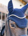 Kentucky Horsewear Fly Veil Wellington with Metal Chain, Navy