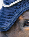 Kentucky Horsewear Fly Veil Wellington with Metal Chain, Navy