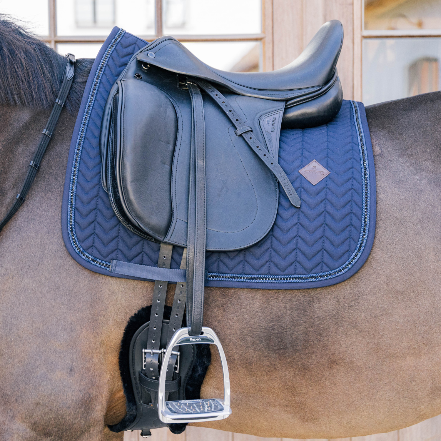 Kentucky Horsewear Dressage Saddle Pad with Metal Chain, Navy