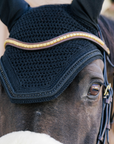Kentucky Horsewear Soundless Fly Veil Wellington with Metal Chain, Black