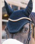 Kentucky Horsewear Soundless Fly Veil Wellington with Metal Chain, Black