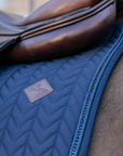 Kentucky Horsewear Show Jumping Saddle Pad with Metal Chain, Navy