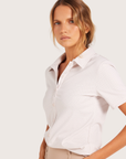 Milrey CALLIE Ladies Short Sleeve Blouse, Stone