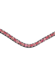 Montar Curved Pink Crystal Snap-On Browband, Black Leather