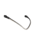 Montar Fair Curved Clear Crystal Snap-On Browband, Black Leather
