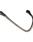 Montar Fair Curved Gray Crystal Snap-On Browband, Black Leather