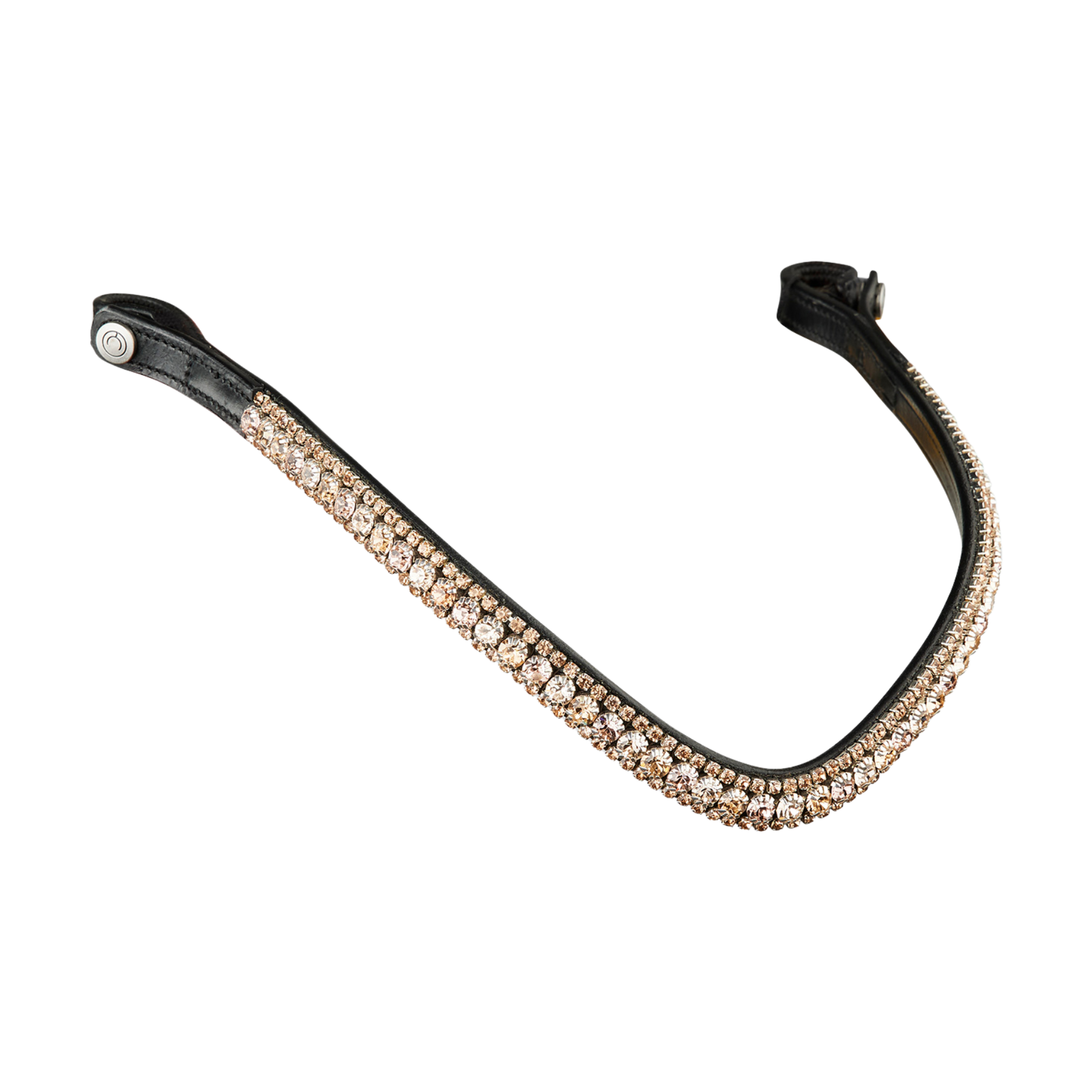 Montar Delux Rosegold Snap-On Browband, Brown Leather